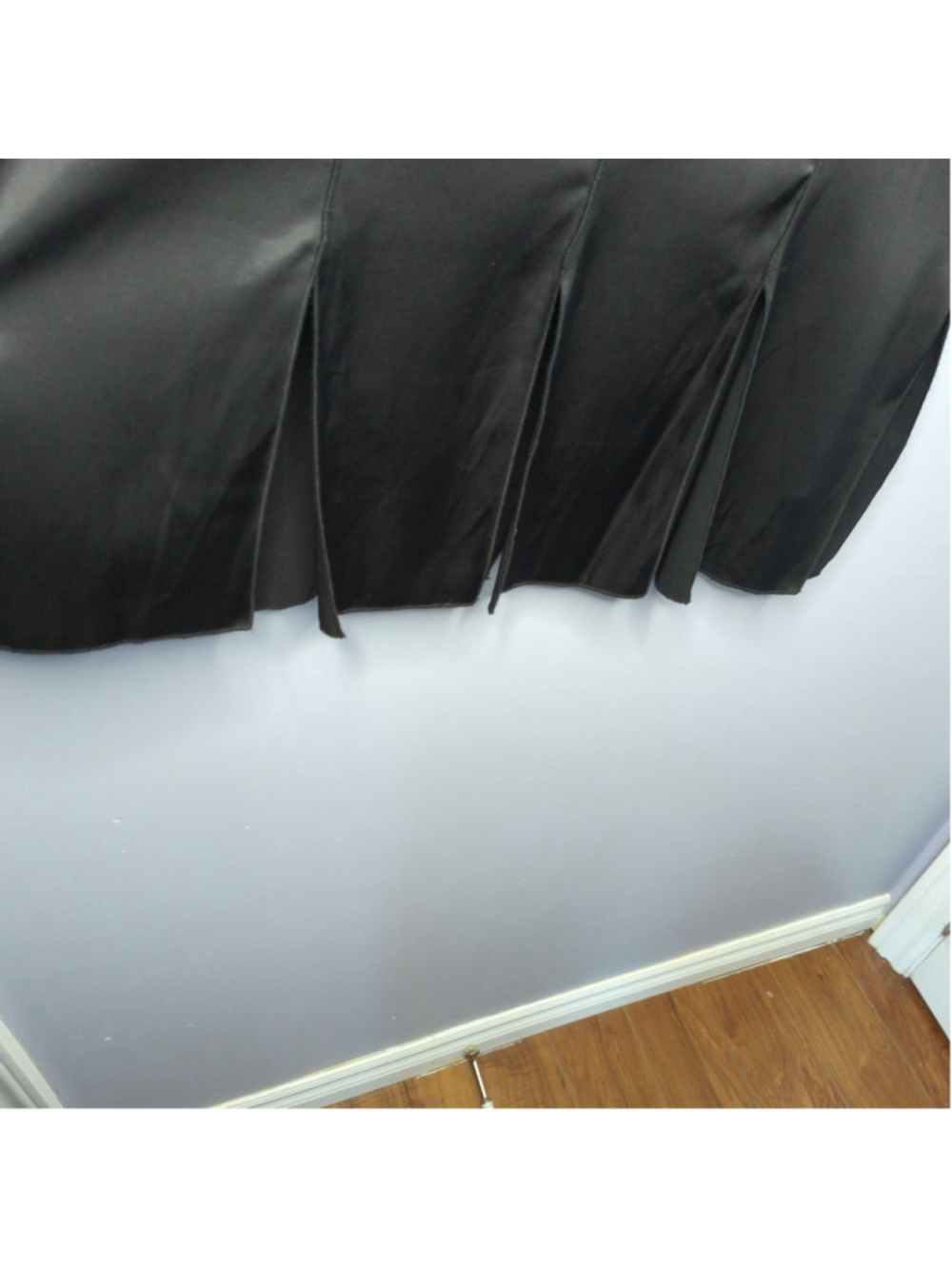 Vtg Nira Nira Black Satin Car Wash Panel Midi Skirt Sz 10 90s Goth Witchy - Picture 6 of 15